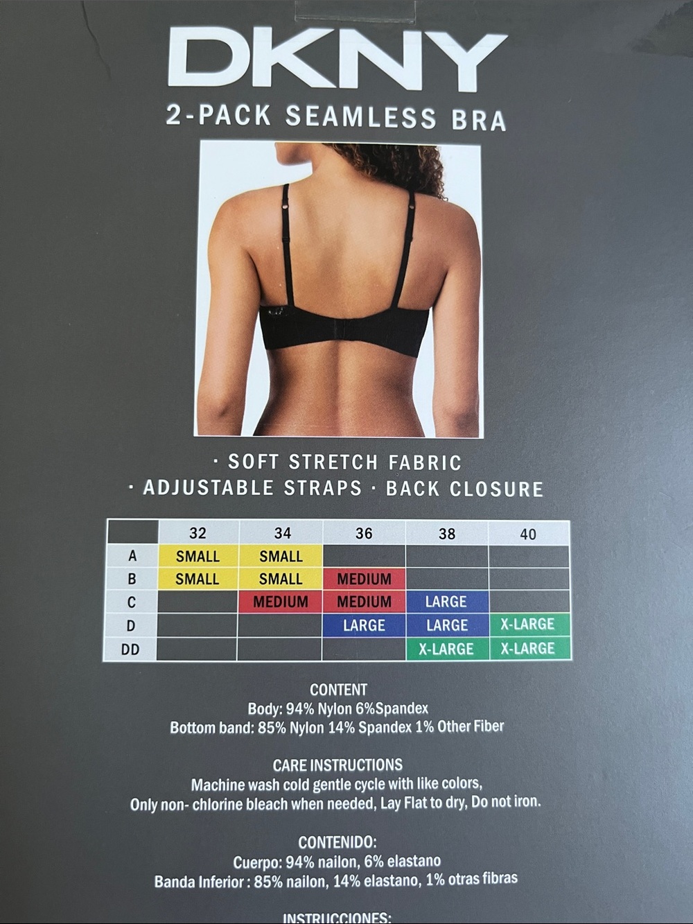 NIB DKNY 2 Pack Seamless Bra Large - Picture 7 of 7